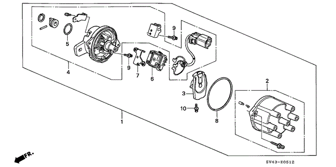 ENGINE/DISTRIBUTOR (HITACHI) (V6) for 1995 Honda ACCORD SEDAN #1