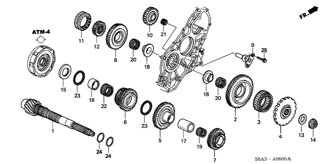 Transmission - Automatic/AT Countershaft for 2003 Honda CIVIC SEDAN #1