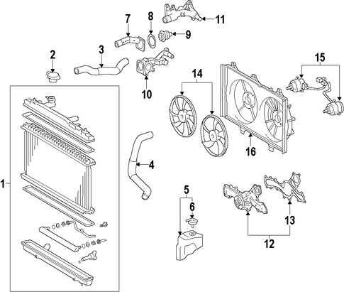 COOLING SYSTEM/RADIATOR & COMPONENTS for 2012 Toyota Avalon #1