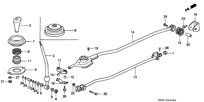 CHASSIS/SHIFT LEVER for 1993 Honda CIVIC COUPE #1