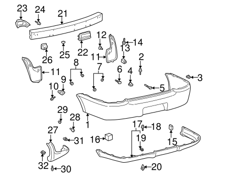 BODY/BUMPER & COMPONENTS - REAR for 2002 Toyota Echo #1