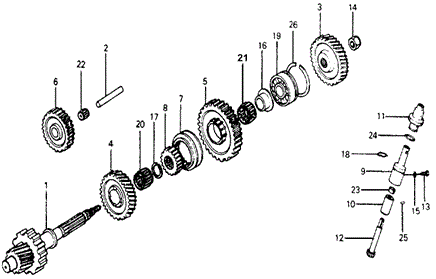 TRANSMISSION - HONDAMATIC/AT COUNTERSHAFT for 1978 Honda ACCORD HATCHBACK #1