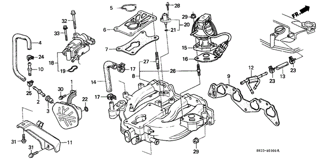 ENGINE/INTAKE MANIFOLD (1) for 1991 Honda CIVIC HATCHBACK #1