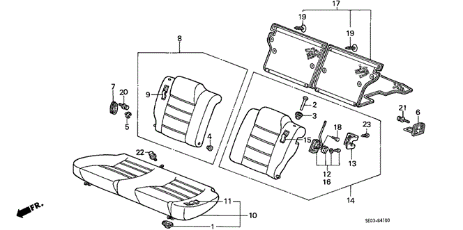 INTERIOR / BUMPER/REAR SEAT (3D) 3DR for 1987 Honda ACCORD HATCHBACK #1