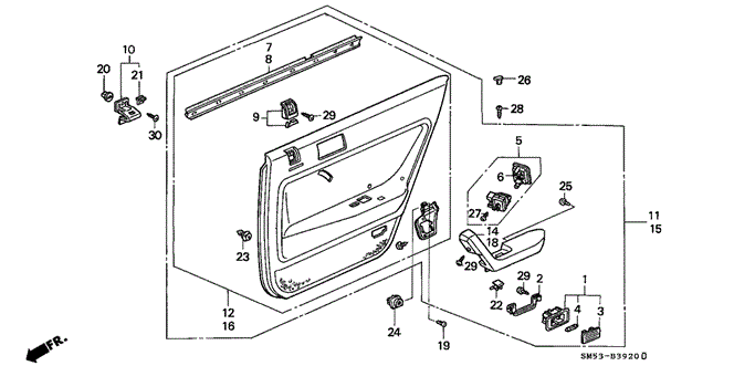 INTERIOR / BUMPER/REAR DOOR LINING for 1992 Honda ACCORD 5-DOOR #1