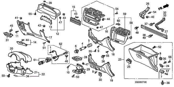 Interior/Bumper/Instrument Garnish for 2000 Honda CIVIC COUPE #1