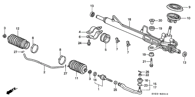 CHASSIS/P.S. GEAR BOX for 1997 Honda ACCORD COUPE #1