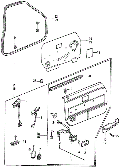 Interior/Bumper/Front Door Lining 4DR for 1982 Honda ACCORD SEDAN #1