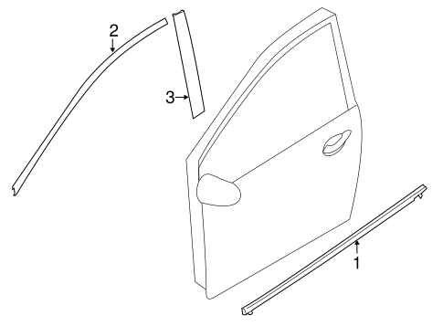 Exterior Trim - Front Door for 2012 Mazda 2 #0