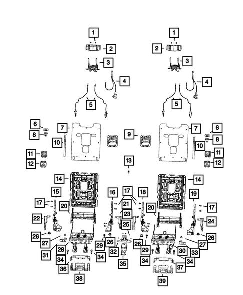 Rear Seats - Third Row Adjusters, Recliners, Shields and Risers for 2021 Jeep Grand Cherokee L #0