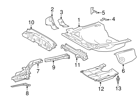 BODY/REAR FLOOR & RAILS for 2014 Toyota Corolla #1