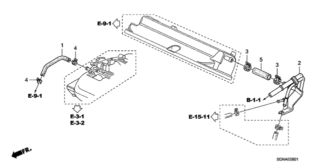 Engine/Breather Tube (V6) for 2007 Honda ACCORD COUPE #1