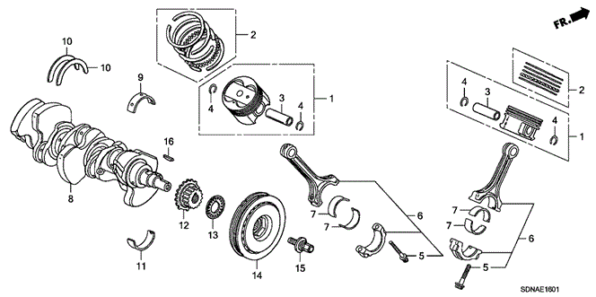Engine/Crankshaft - Piston (V6) for 2007 Honda ACCORD COUPE #1