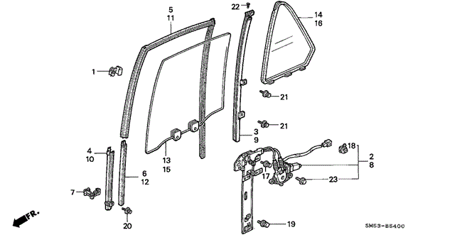 BODY / AIR CONDITIONING/REAR DOOR GLASS for 1993 Honda ACCORD 5-DOOR #1
