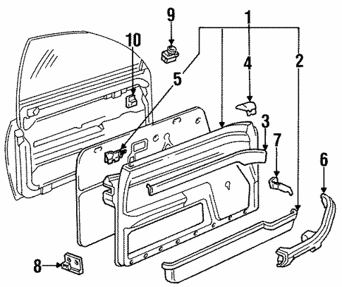 Interior Trim - Door for 1994 Audi Cabriolet #0