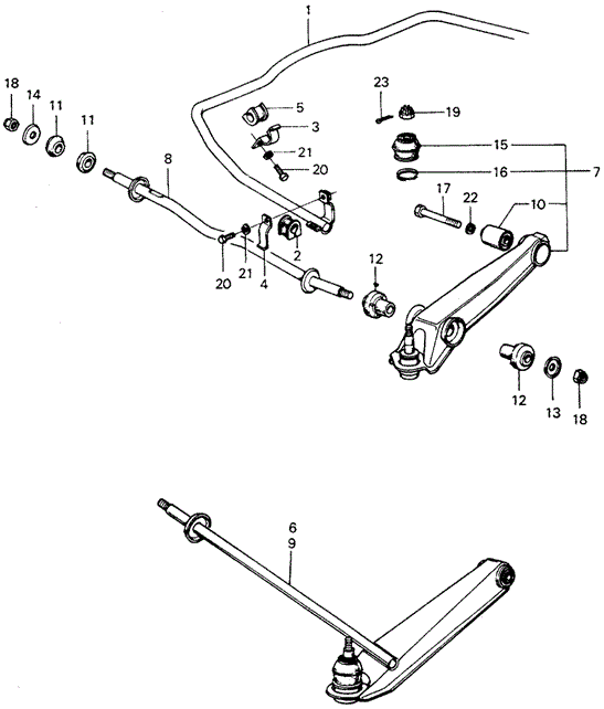 CHASSIS/STABILIZER - FRONT LOWER ARM for 1975 Honda CIVIC 1200 HATCHBACK #1