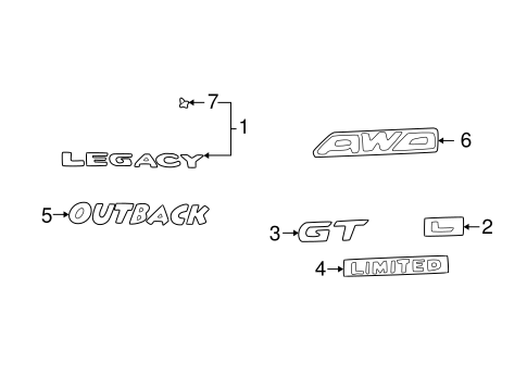 Exterior Trim - Trunk for 2001 Subaru Outback #0