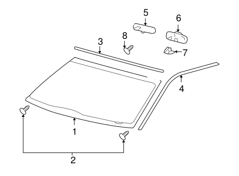 Body/Glass - Windshield for 2008 Ford F-150 #1