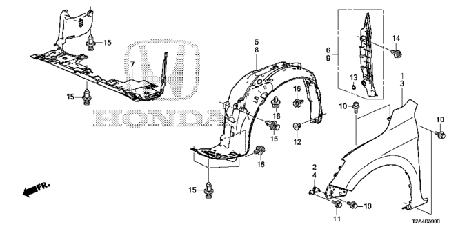 BODY / AIR CONDITIONING/FRONT FENDERS for 2014 Honda ACCORD SEDAN #1