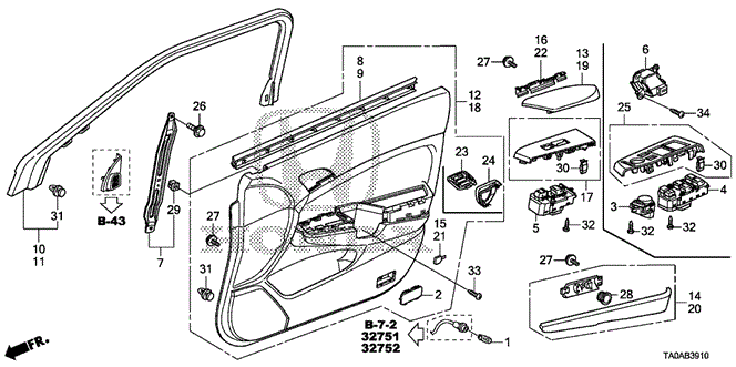 INTERIOR / BUMPER/FRONT DOOR LINING for 2012 Honda ACCORD SEDAN #1