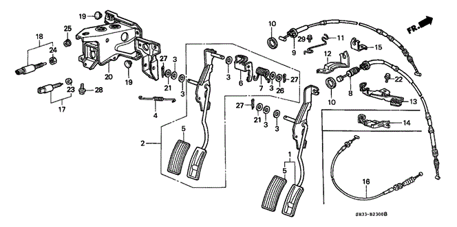 CHASSIS/ACCELERATOR PEDAL for 1989 Honda CIVIC HATCHBACK #1