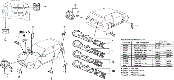 Interior/Bumper/Emblems for 1992 Honda CIVIC HATCHBACK #1