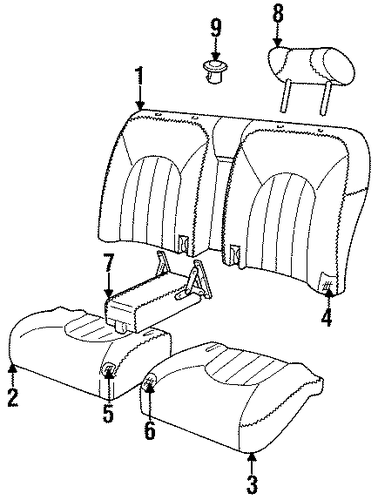 XJ12 REAR SEAT COMPONENTS 2