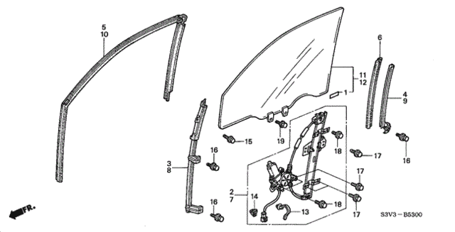 Front Door Windows - Door Regulator for 2001 Acura MDX #0