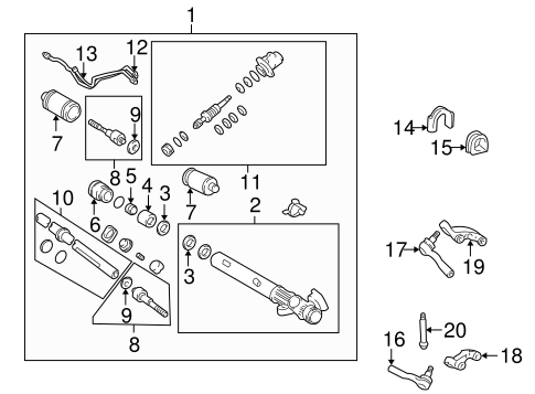 STEERING/STEERING GEAR & LINKAGE for 2001 Toyota Land Cruiser #2