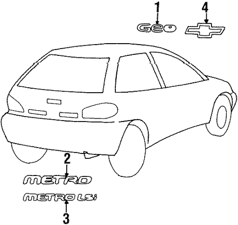 Metro EXTERIOR TRIM - LIFT GATE