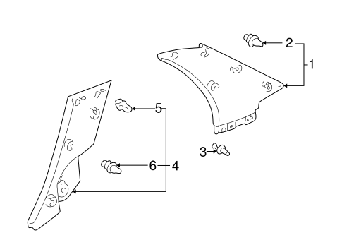 BODY/INTERIOR TRIM - QUARTER PANELS for 2004 Toyota Echo #2