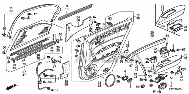 Rear Door Lining for 2009 Acura RL #0