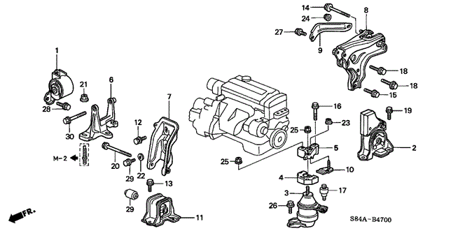 Body/Air Conditioning/Engine Mounts (MT) for 2002 Honda ACCORD SEDAN #1