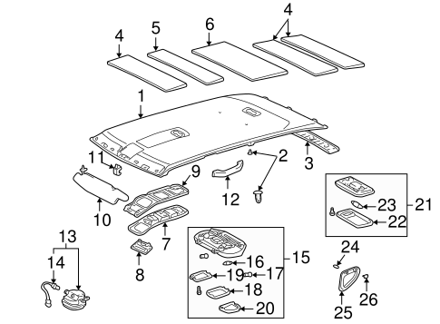 BODY/INTERIOR TRIM - ROOF for 2002 Toyota Land Cruiser #2