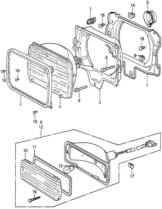 ELECTRICAL / EXHAUST / HEATER / FUEL/HEADLIGHT - FRONT COMBINATION LIGHT (2) for 1982 Honda CIVIC 5-DOOR #1