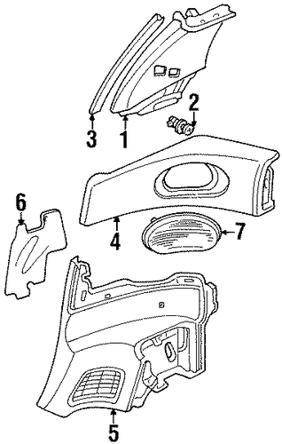 OEM Honda 84130-SR2-000ZA - Quarter Pillar Trim OEM Honda 84130-SR2-000ZA - Quarter Pillar Trim