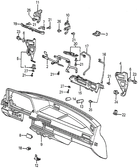 INTERIOR / BUMPER/INSTRUMENT PANEL for 1983 Honda ACCORD HATCHBACK #1