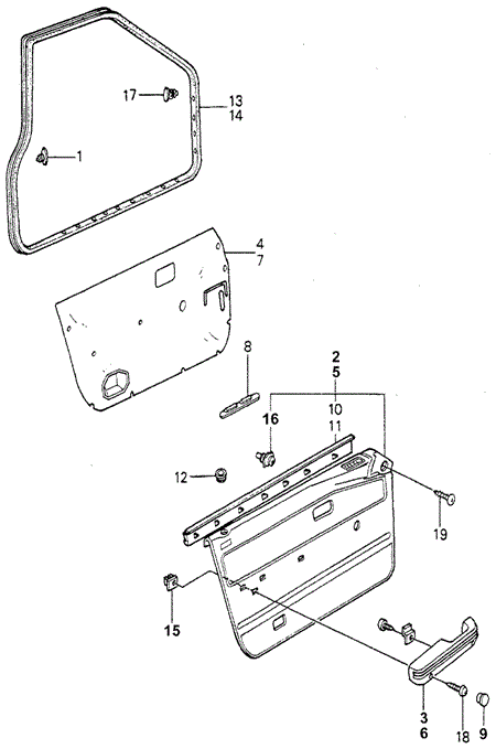 Interior/Bumper/Front Door Lining for 1981 Honda ACCORD SEDAN #1