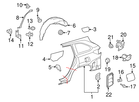 ELECTRICAL/FUEL DOOR for 2014 Toyota Highlander #2