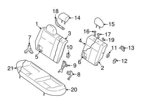 9-2X REAR SEAT COMPONENTS