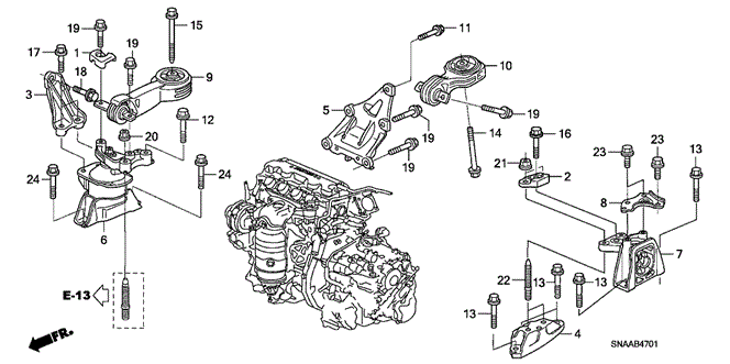 Body/Air Conditioning/Engine Mounts (AT) for 2009 Honda CIVIC SEDAN #1