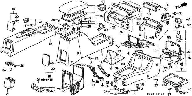 Interior/Bumper/Console for 2000 Honda CIVIC COUPE #1