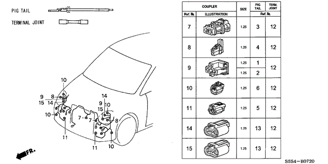 Electrical/Exhaust/Heater/Fuel/Electrical Connectors (FR.) for 2003 Honda CIVIC HATCHBACK #1