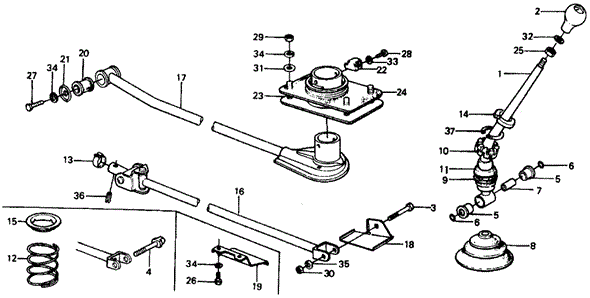 CHASSIS/MT SHIFT LEVER for 1976 Honda CIVIC COUPE #1