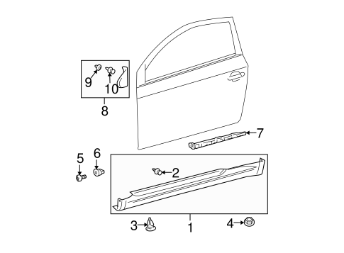 BODY/EXTERIOR TRIM - PILLARS for 2008 Scion tC #1