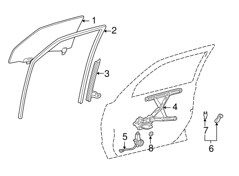 BODY/GLASS - FRONT DOOR for 2004 Toyota Matrix #1
