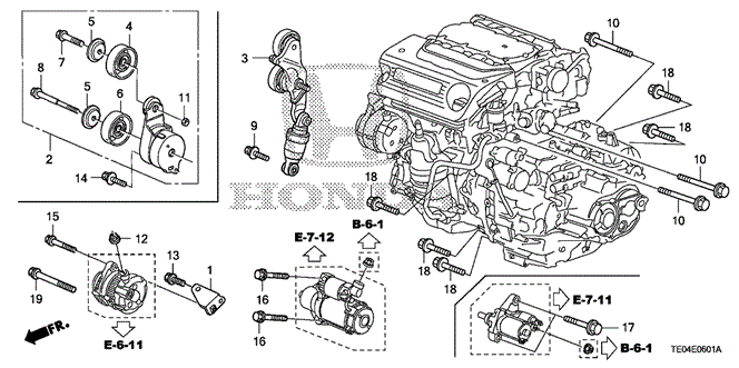 Engine/Alternator Bracket (V6) for 2010 Honda ACCORD COUPE #1