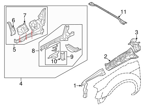 Body/Structural Components & Rails for 2009 Ford Taurus X #1