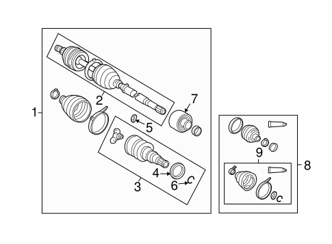 FRONT SUSPENSION/DRIVE AXLES for 2009 Scion xD #1