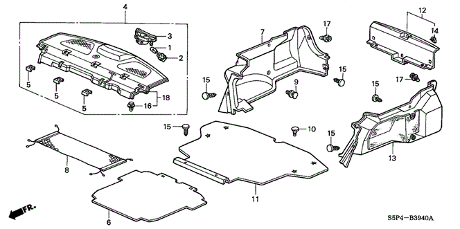 INTERIOR / BUMPER/REAR TRAY - TRUNK GARNISH for 2004 Honda CIVIC COUPE #1
